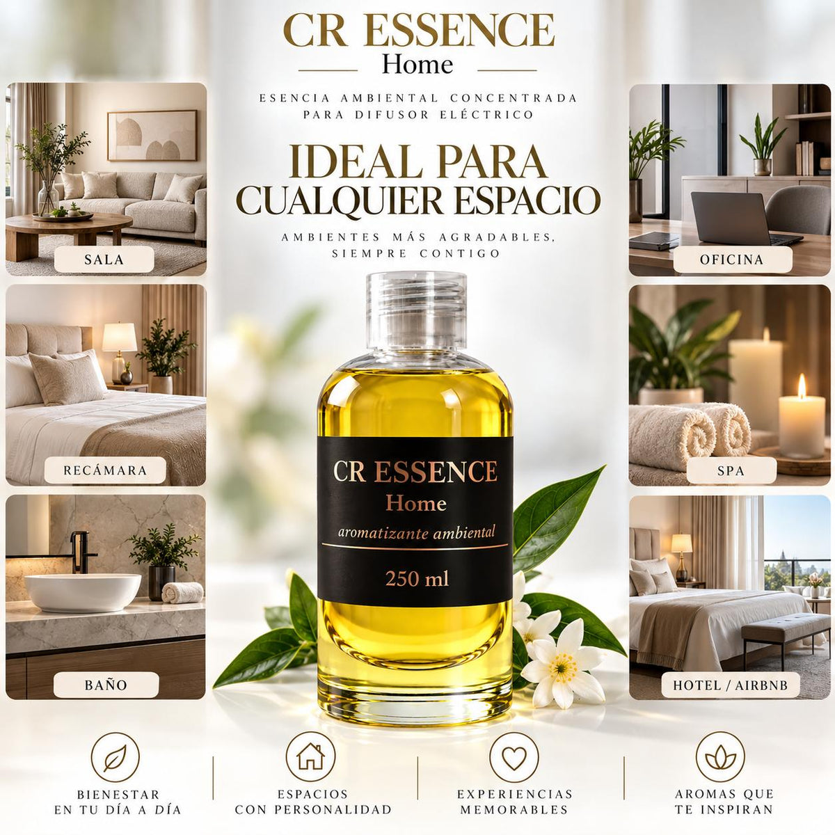 CR ESSENCE HOME | Esencia Aromática Concentrada para Difusores Profesionales 250 ml